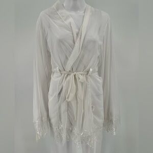 Shirley Of Hollywood Sheer‎ See Through Robe Kimono Lace XXL